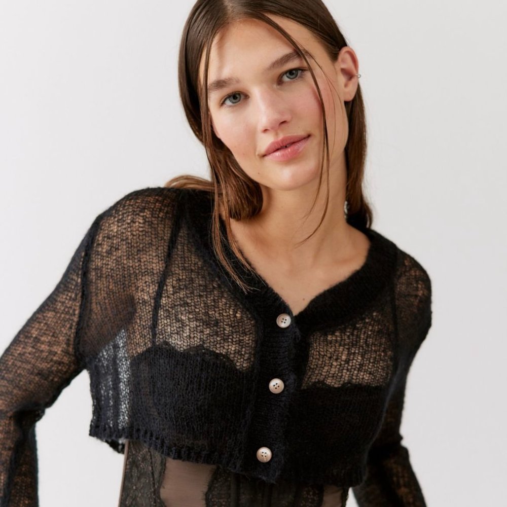 Urban Outfitters Sheer Cropped Cardigan